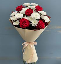 Букет цветов из:  Розы и Хризантемы в Новое