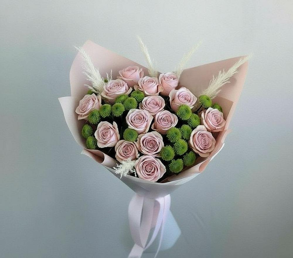 Букет цветов из: Розы и Хризантемы в Новое