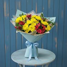 Букет цветов из:  Альстромерии и Хризантемы в Новое